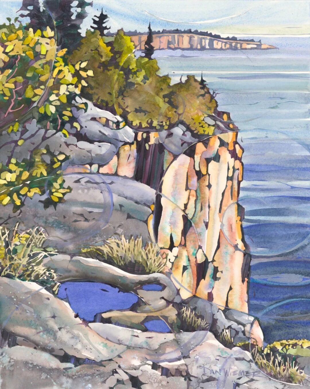 Coastal cliffs and lush greenery