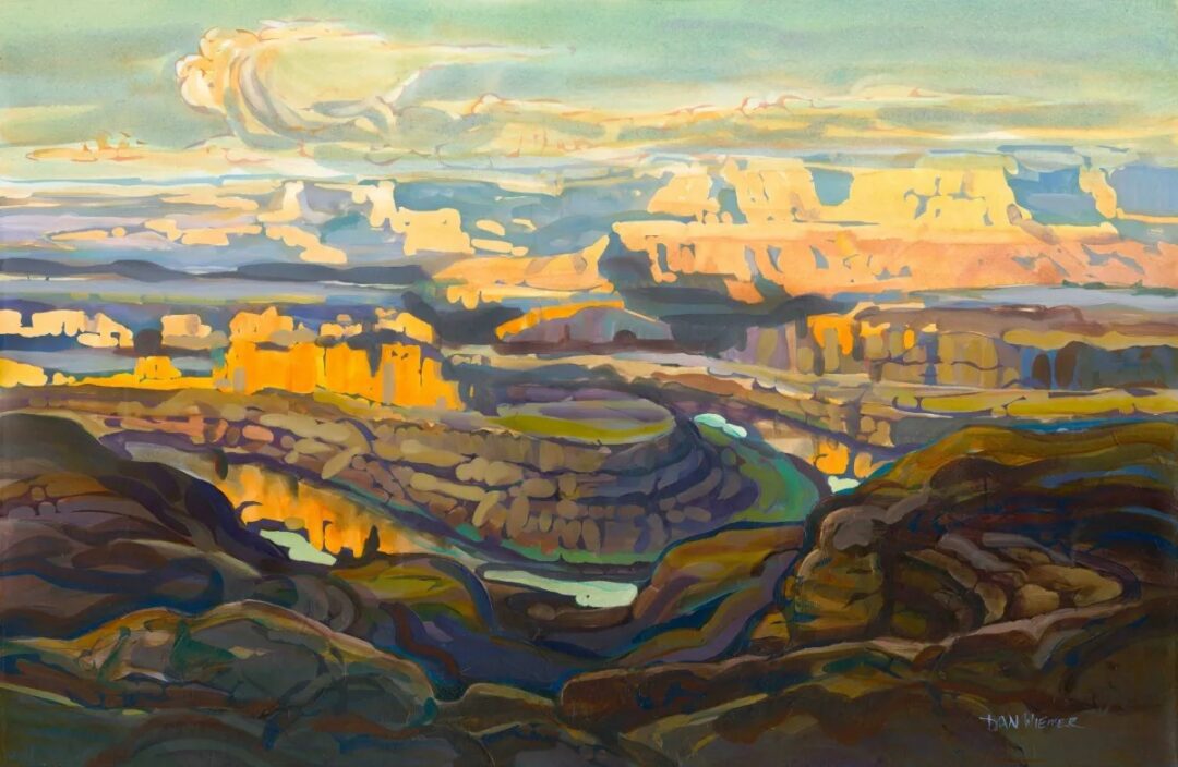 Abstract depiction of canyon and sky