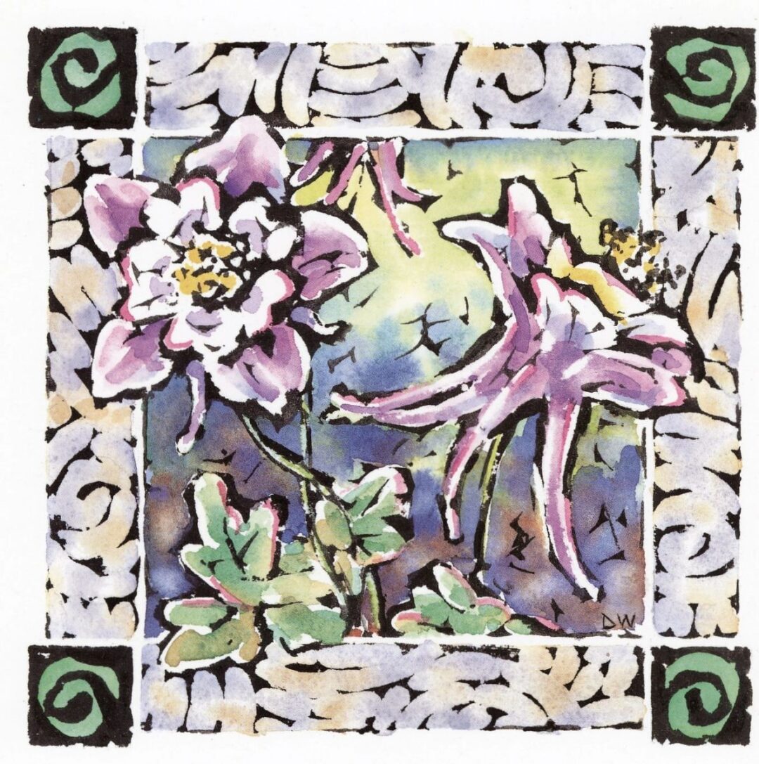 Abstract floral design with intricate patterns